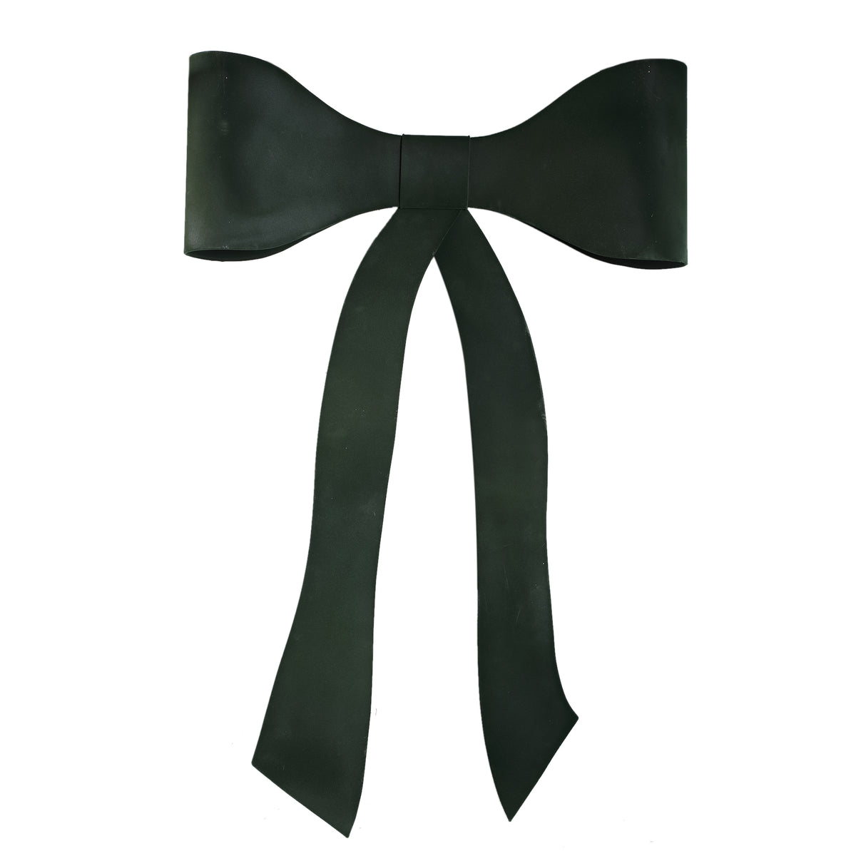 Ellion dark green flocked bow wall decoration, large