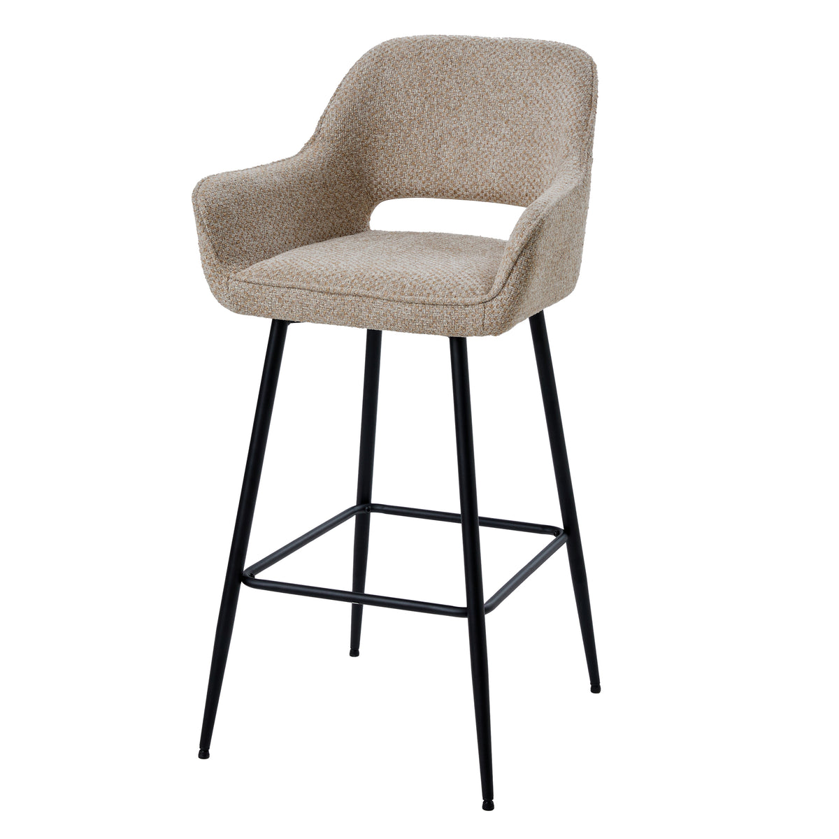 Fallon taupe upholstered bar stool