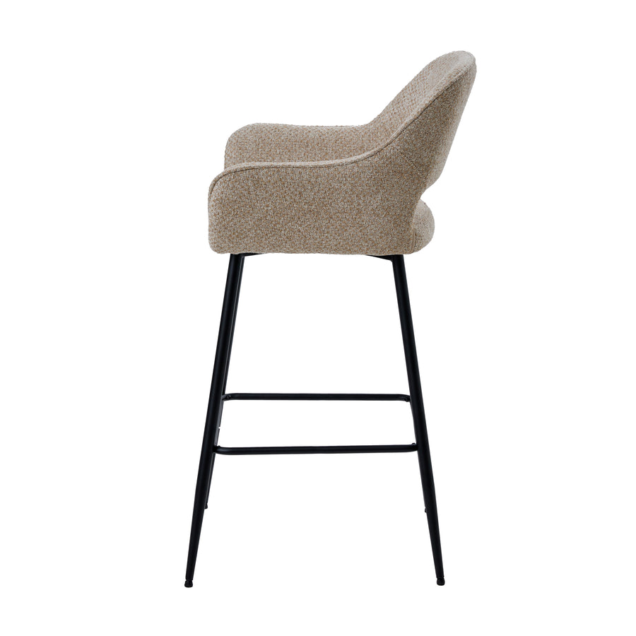 Fallon taupe upholstered bar stool