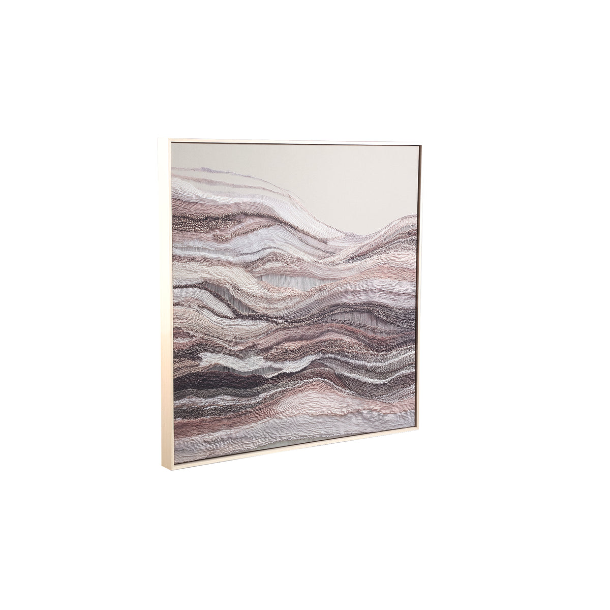 Kirti beige framed textile wall panel
