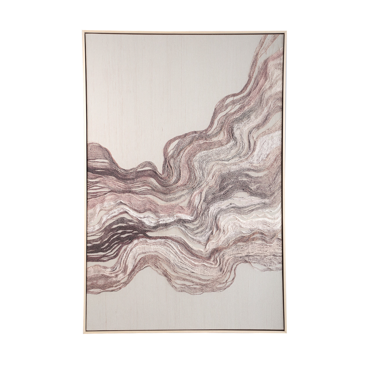 Kirti Framed Textile Canvas Wall Panel - Sand
