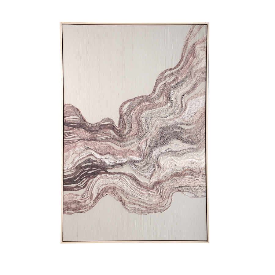 Kirti Framed Textile Canvas Wall Panel - Sand
