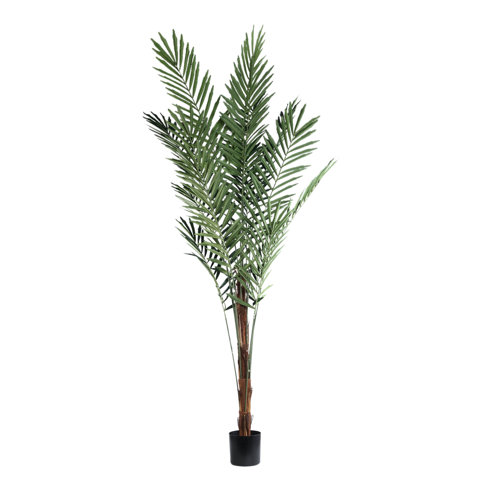 Faux palm tree in black pot large