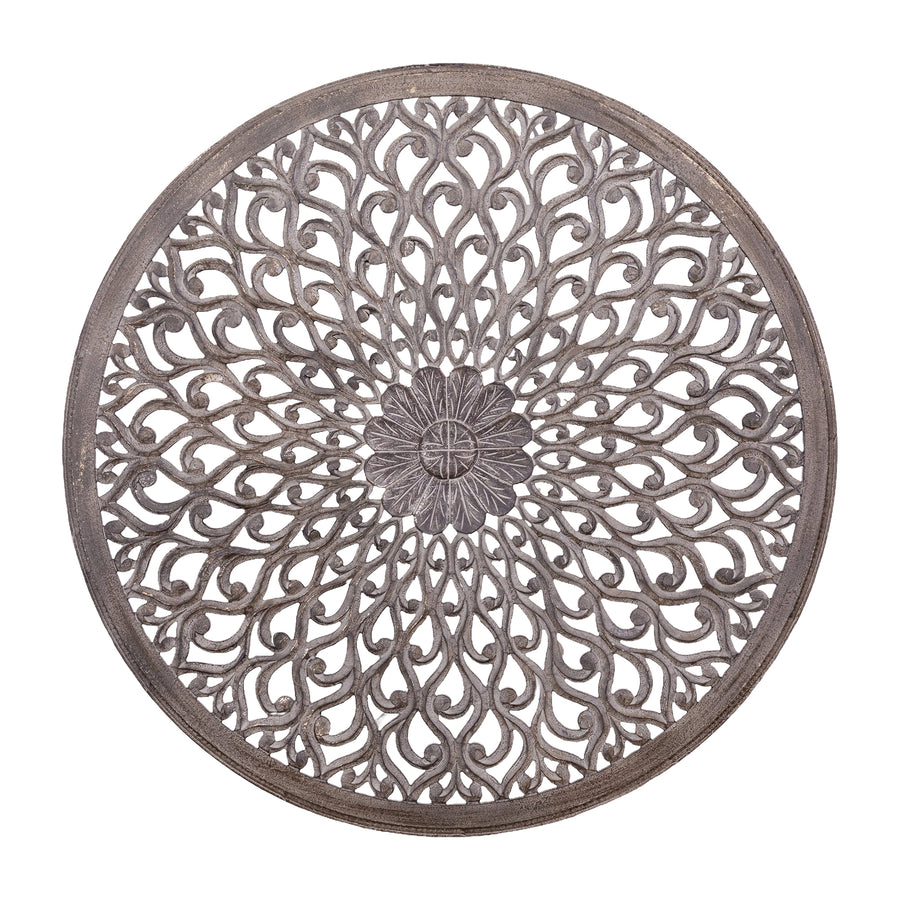 Vane dark grey carved wall panel