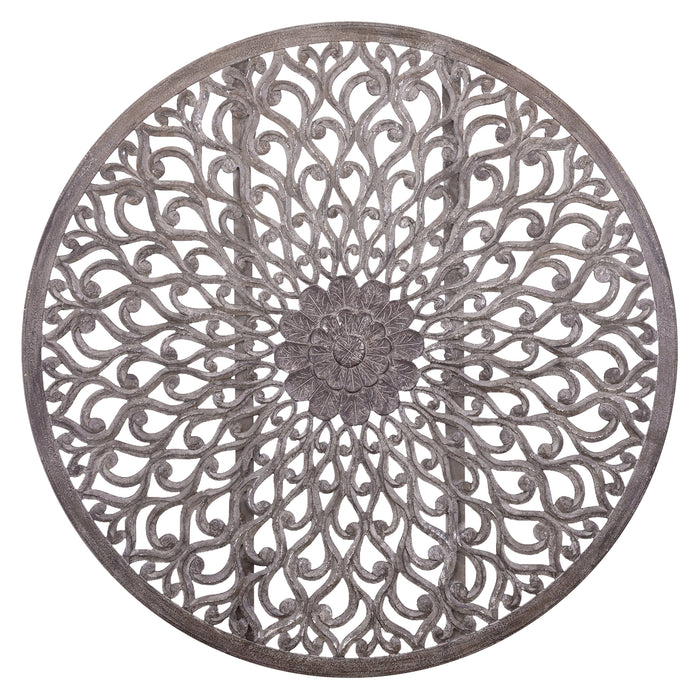 Vane dark grey carved wall panel