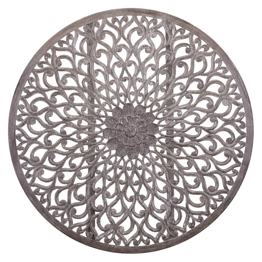 Vane dark grey carved wall panel