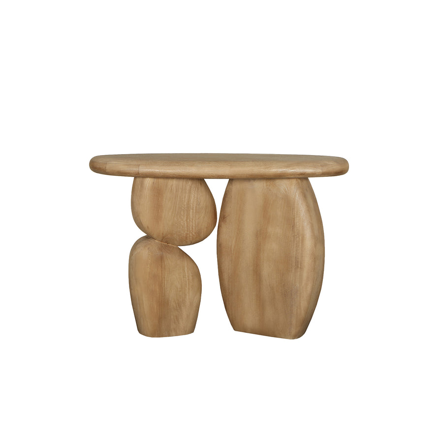 Kedan mango wood oval side table