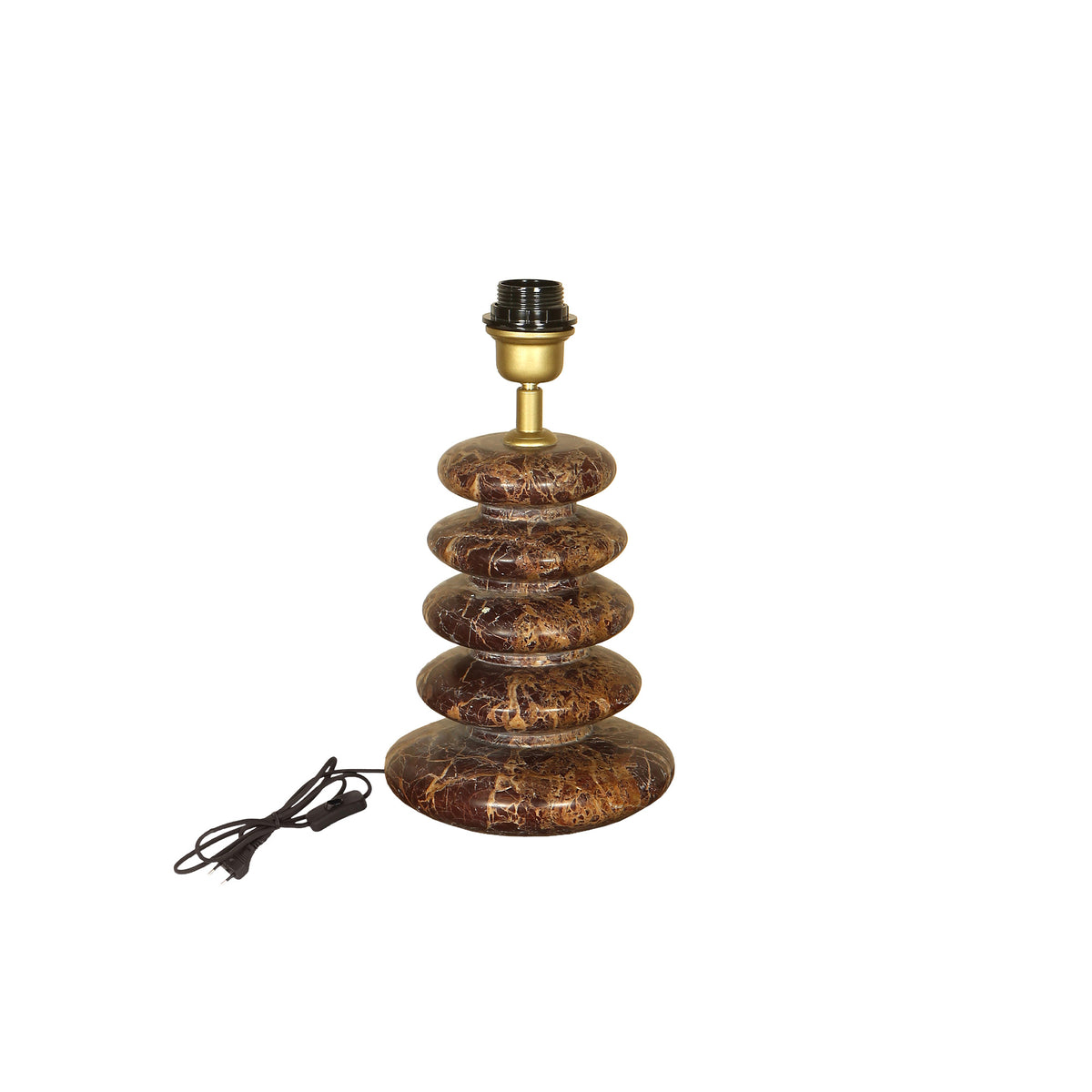 Inisha burgundy layered marble table lamp base