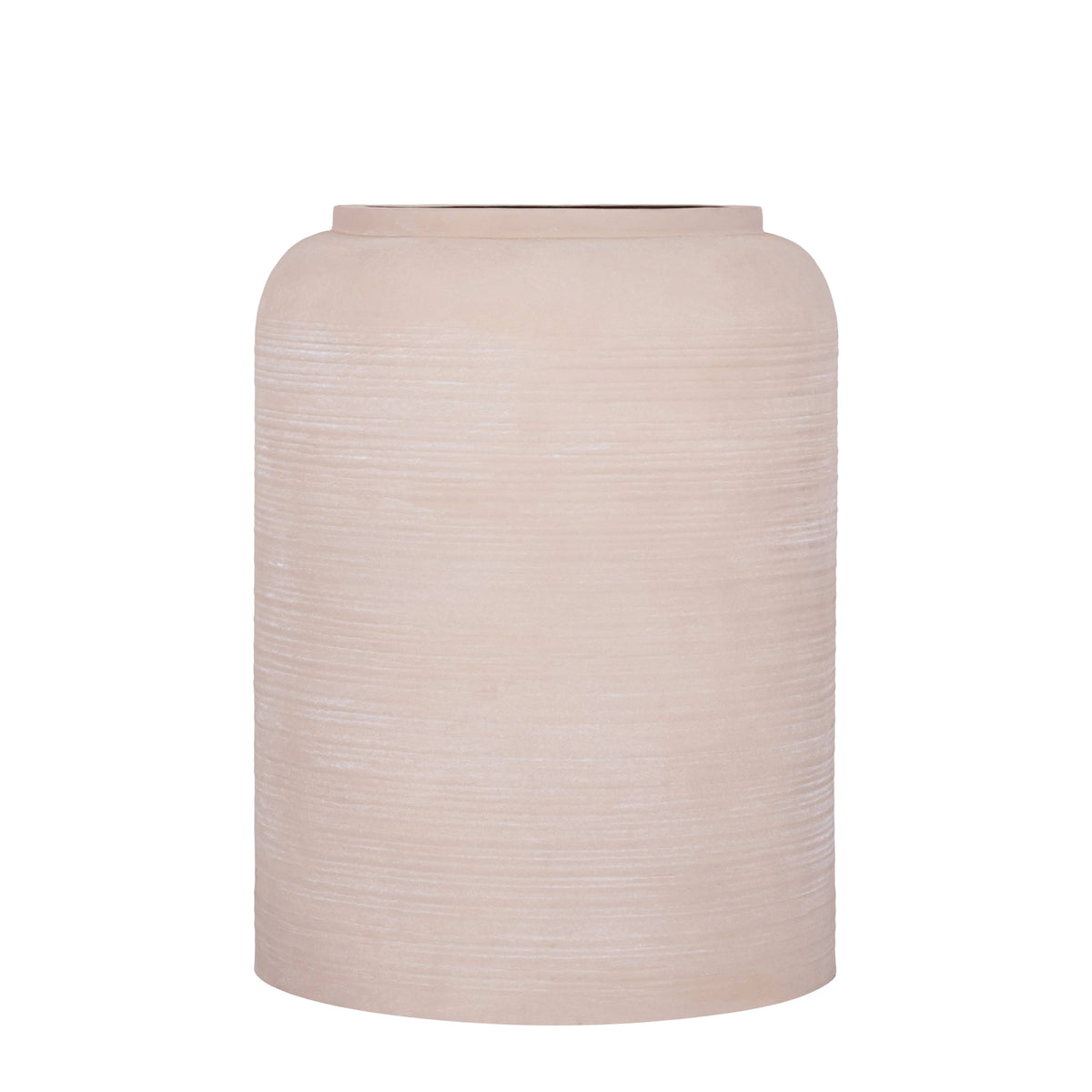 Lavada beige iron planter, high, large