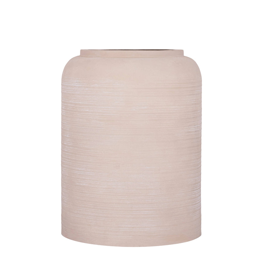 Lavada beige iron planter, high, large