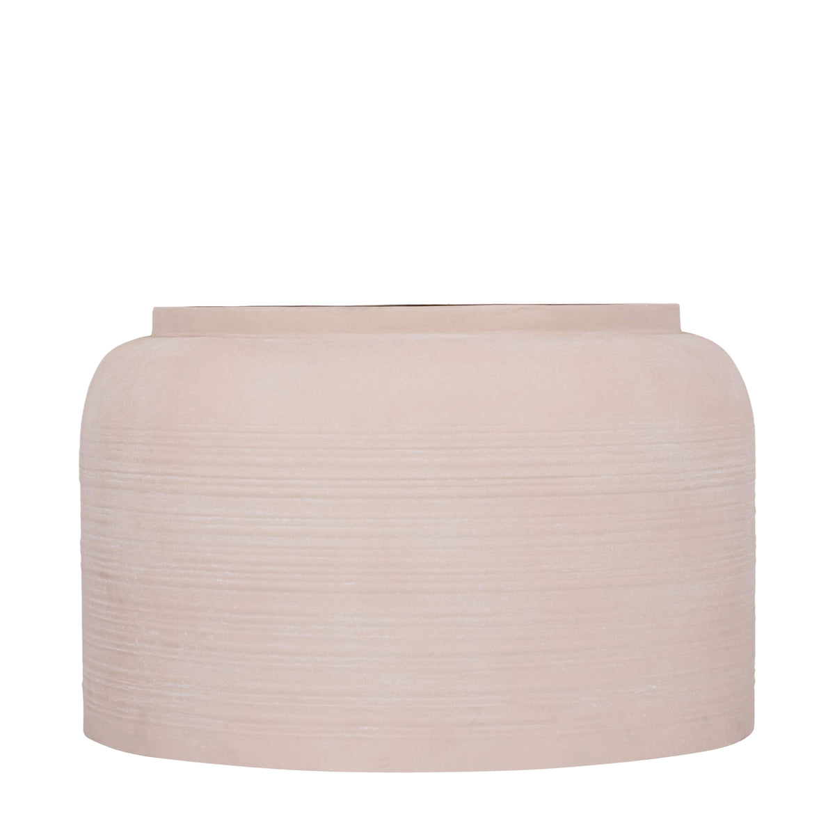 Lavada beige iron planter, low