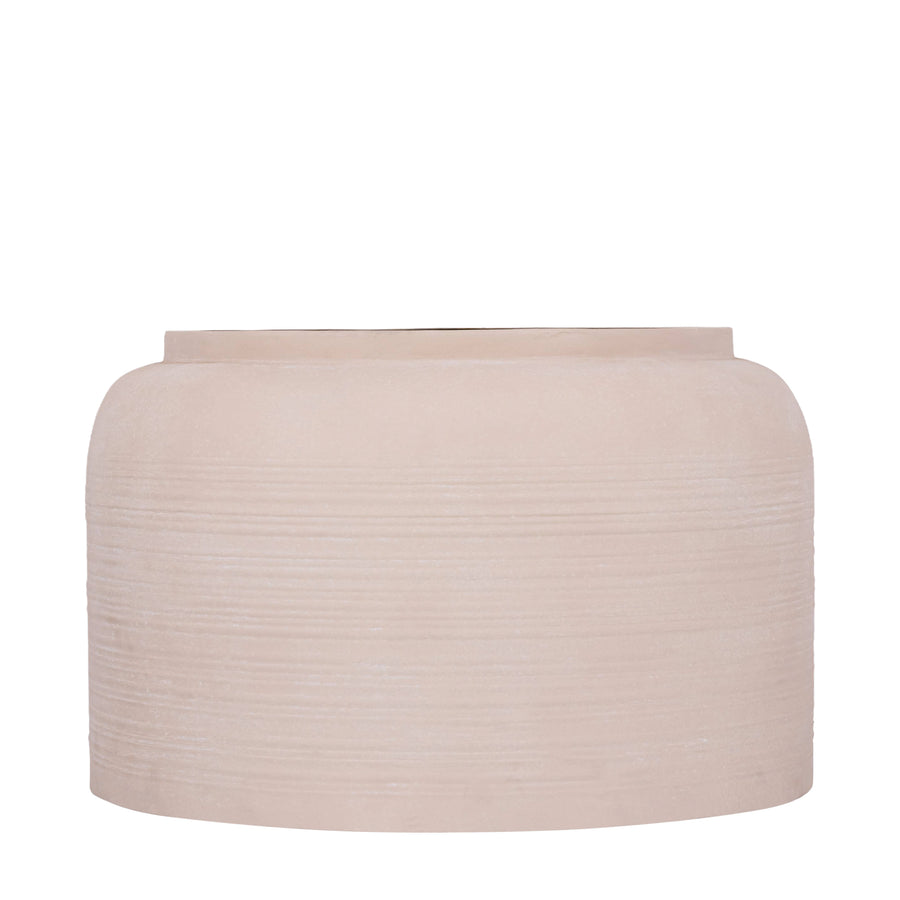 Lavada beige iron planter, low