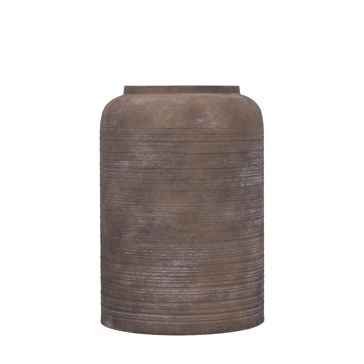 Lavada dark brown iron planter, high
