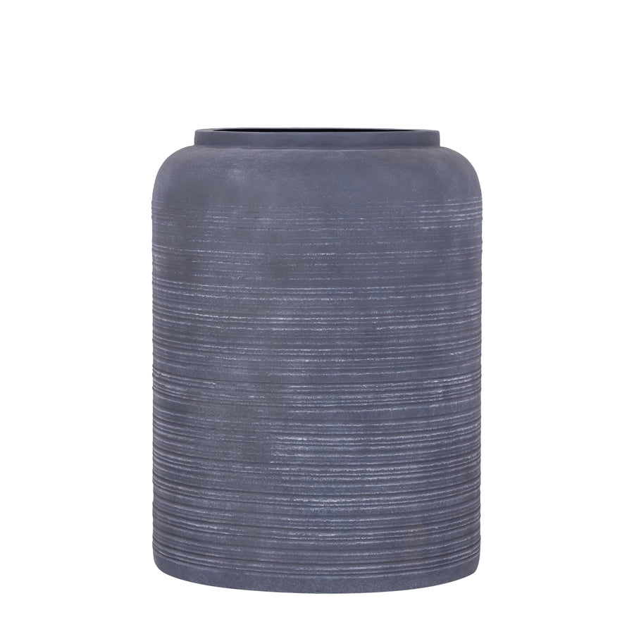 Lavada anthracite iron planter, high, large