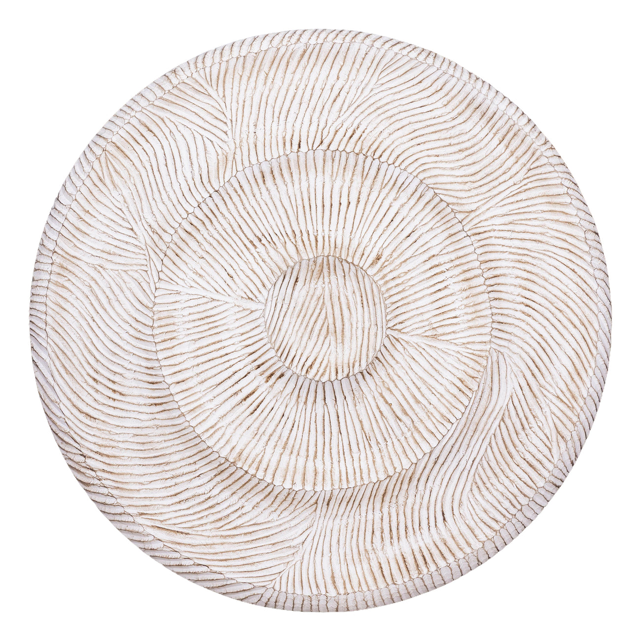 Zoelle Carved Circle Wall Panel - Off White