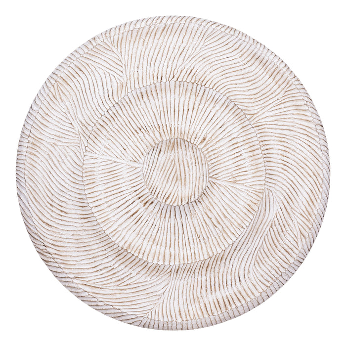 Zoelle Carved Circle Wall Panel - Off White