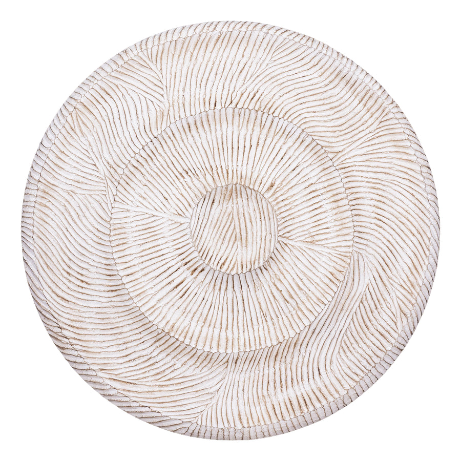 Zoelle Carved Circle Wall Panel - Off White