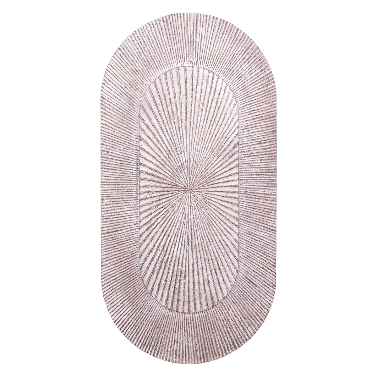 Dishita Ribbed Double-Oval Wall Panel - Cream