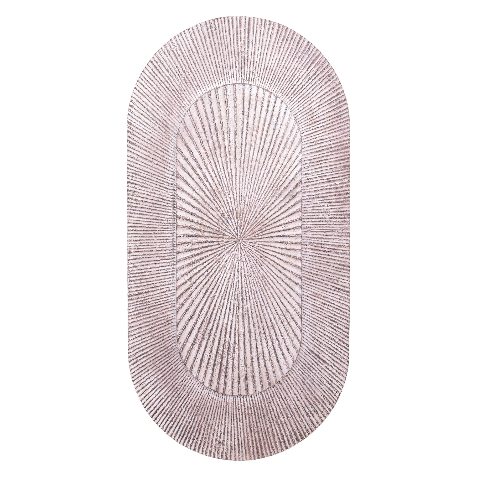 Dishita Ribbed Double-Oval Wall Panel - Cream