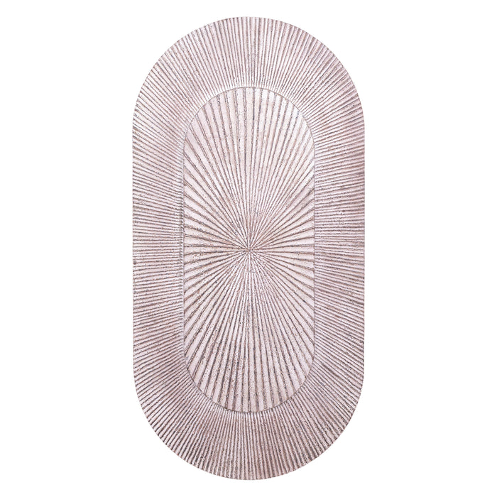 Dishita Ribbed Double-Oval Wall Panel - Cream