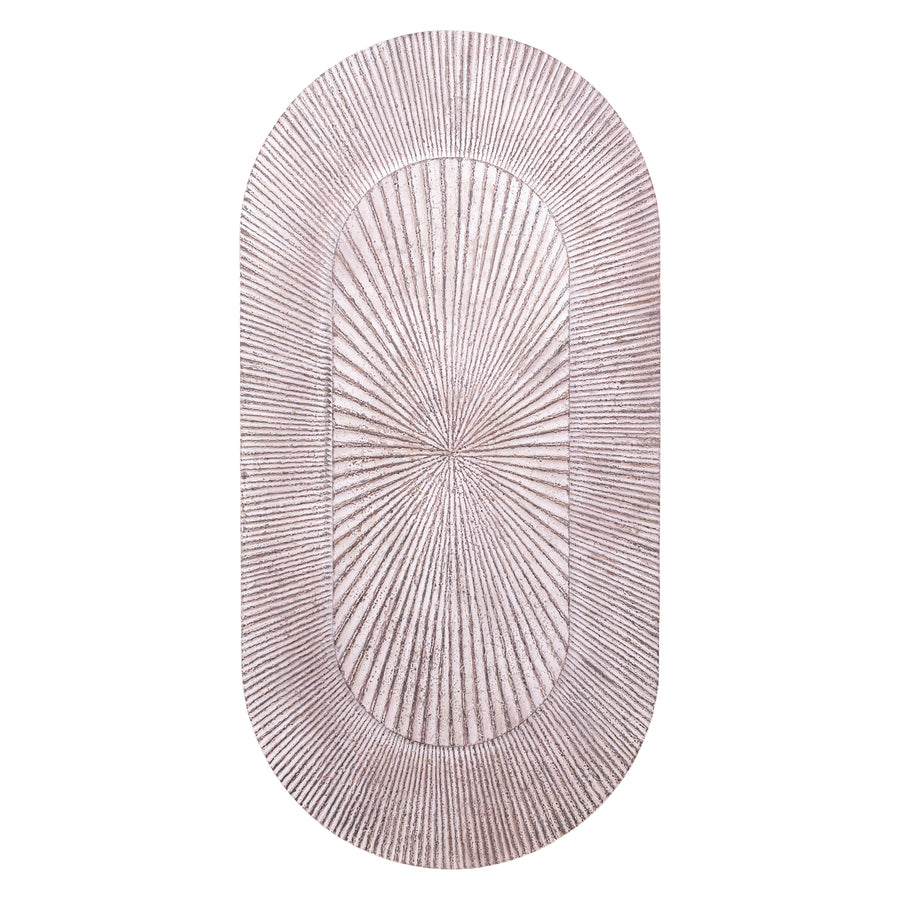 Dishita Ribbed Double-Oval Wall Panel - Cream