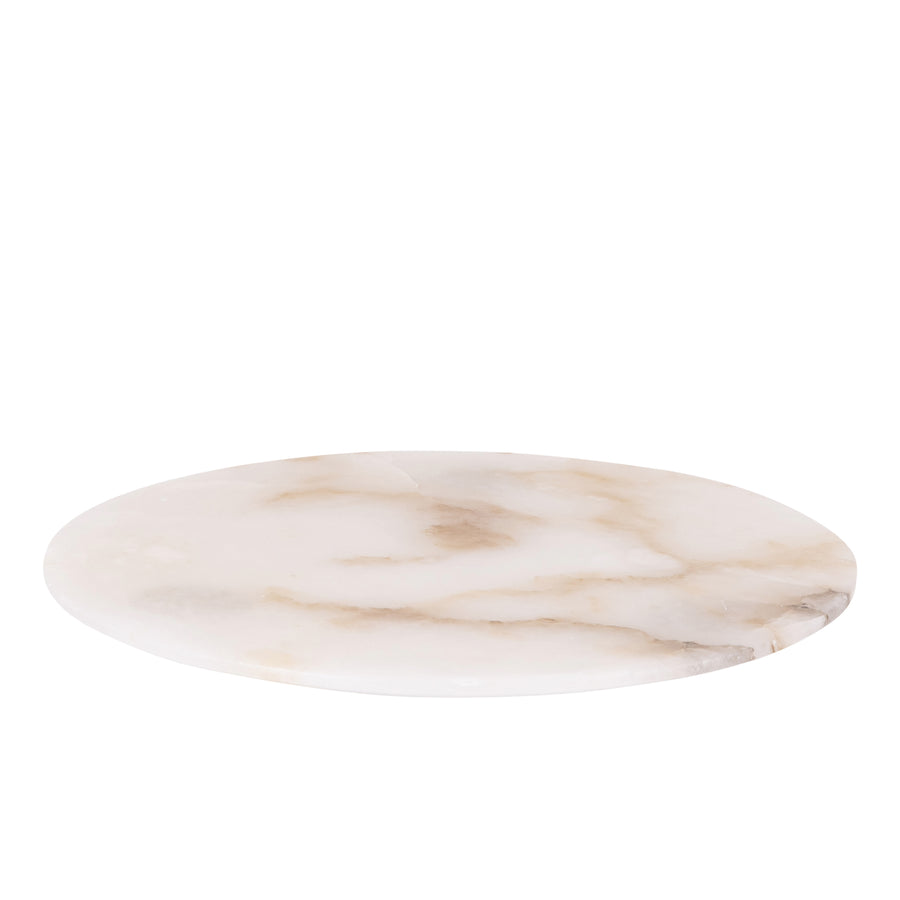 Louva white alabaster plate