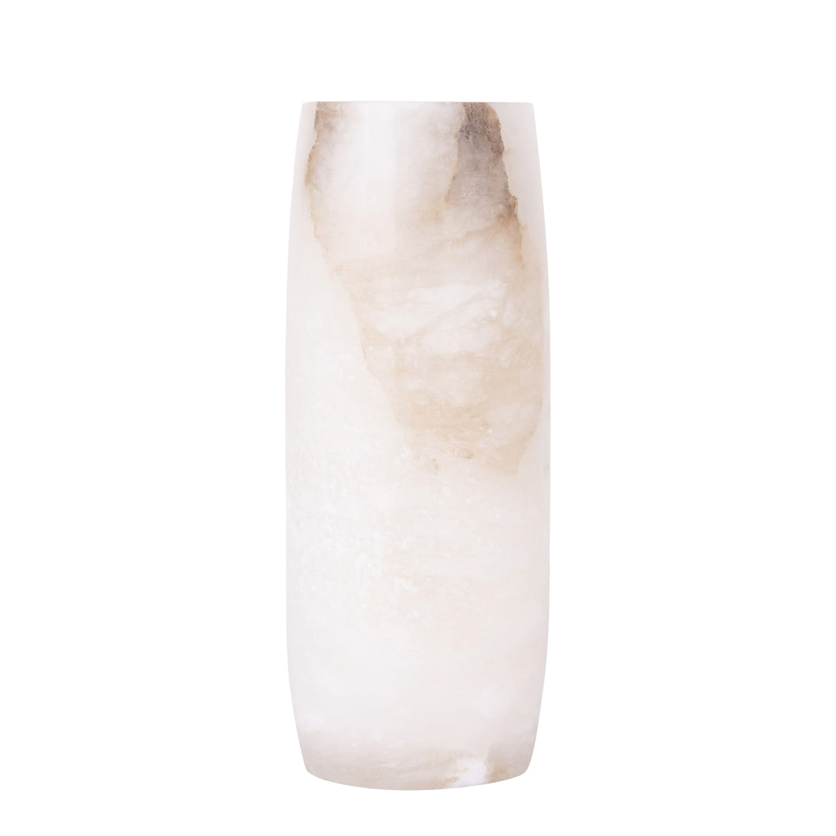 Louva white alabaster vase