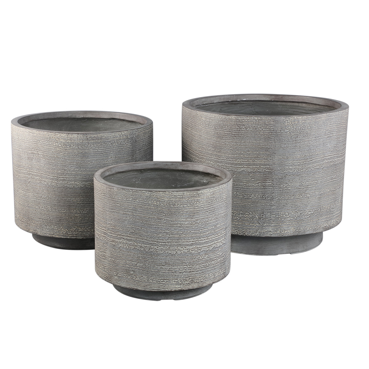Melynn grey round planter on foot
