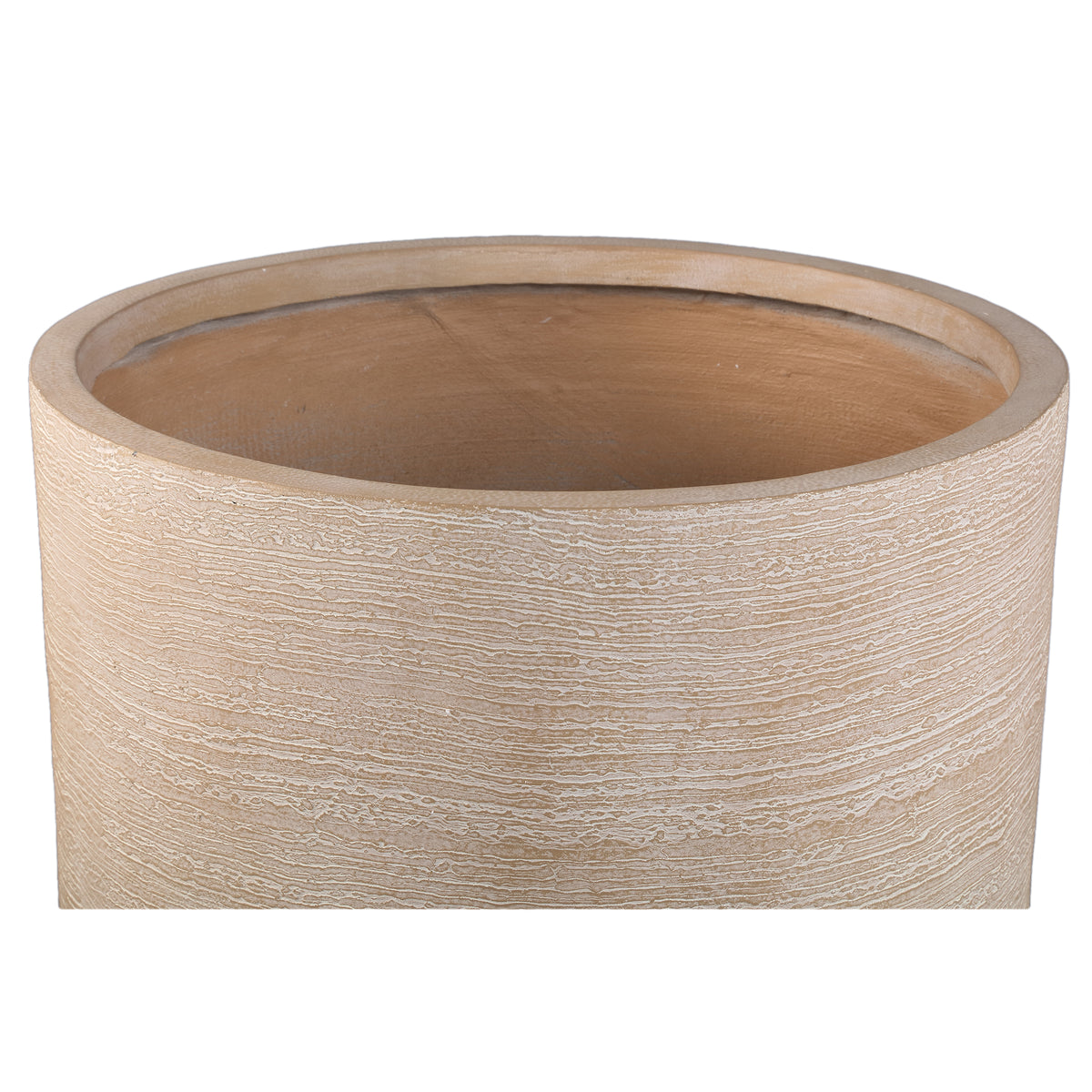 Melynn light brown round planter on foot