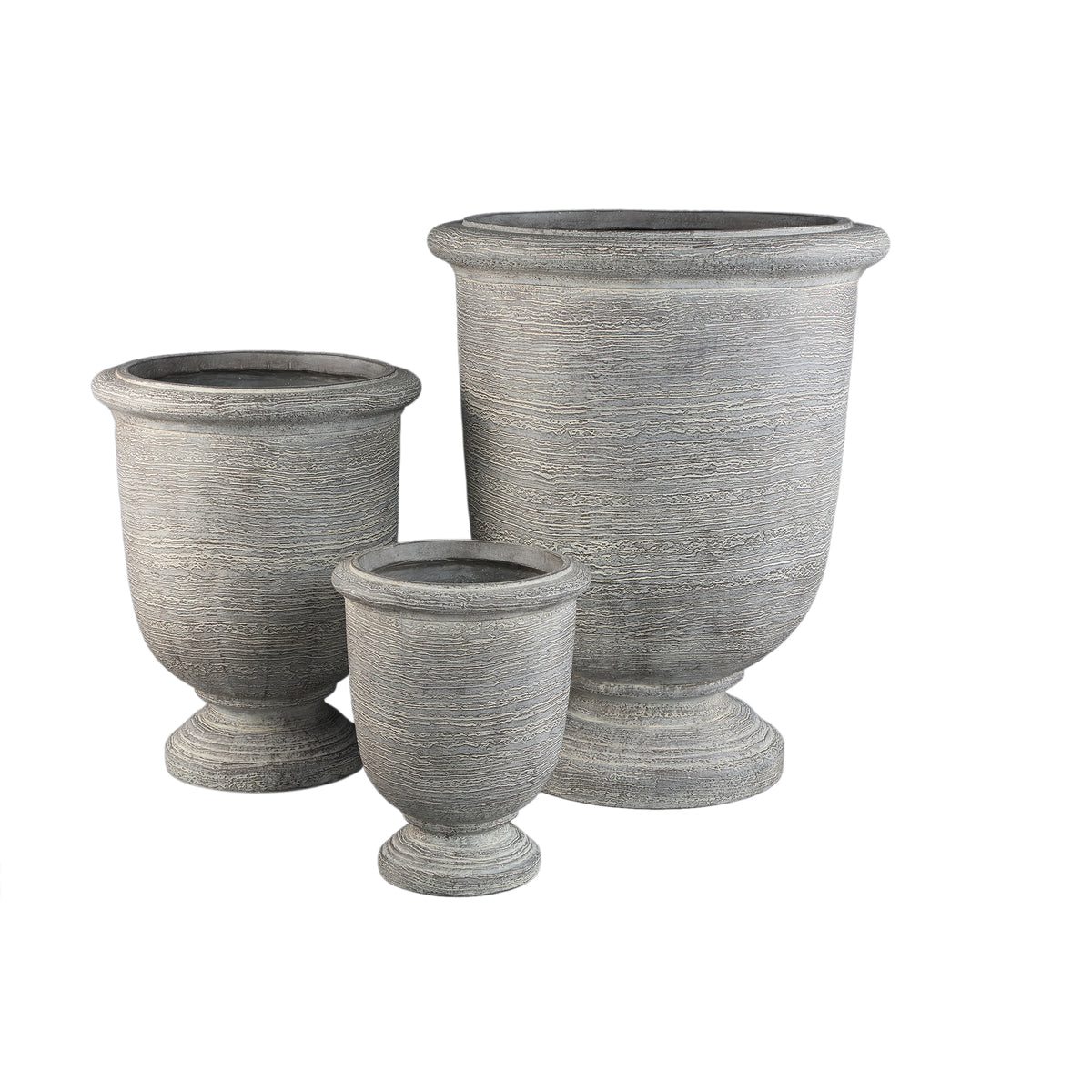 Chariah grey medici-style planter set