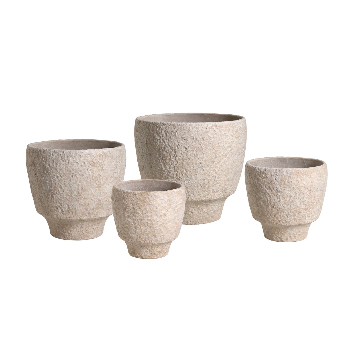 Marcio khaki lava-finish concrete planter set