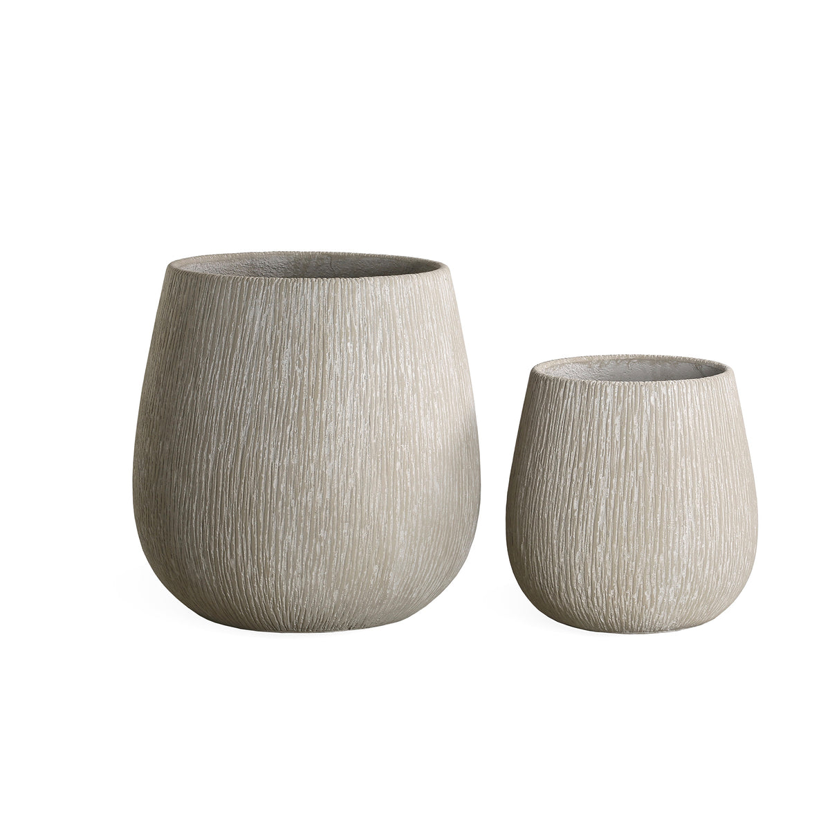 Spencel beige carved concrete planter set