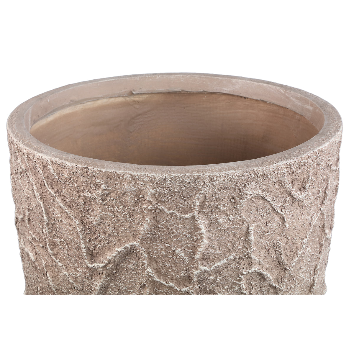 Beliz sand rough-structure concrete planter, low, set