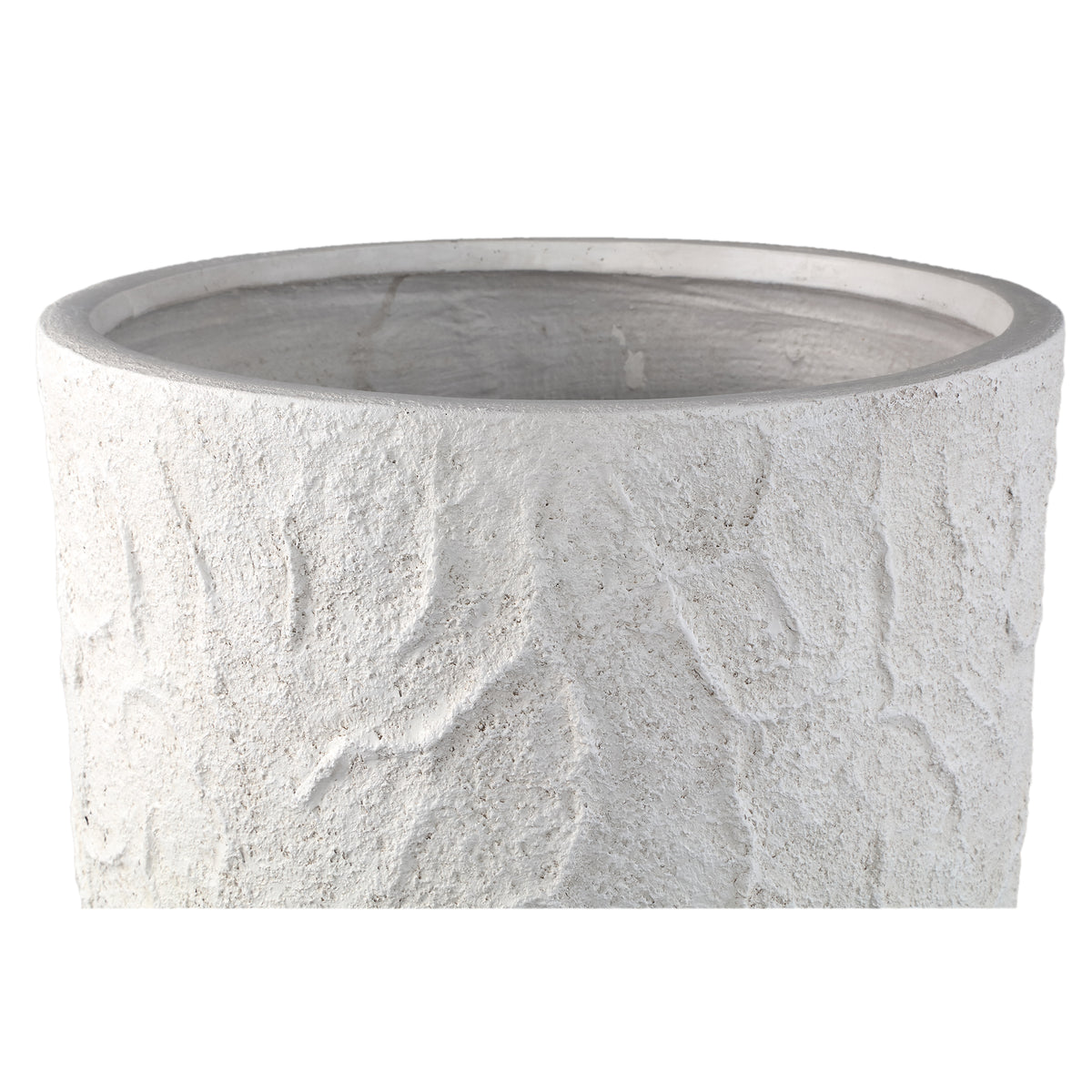 Beliz cream rough-structure concrete planter, high, set