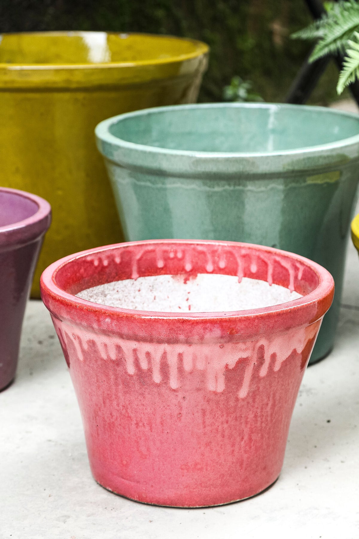 Ilona pink tapered ceramic planter set