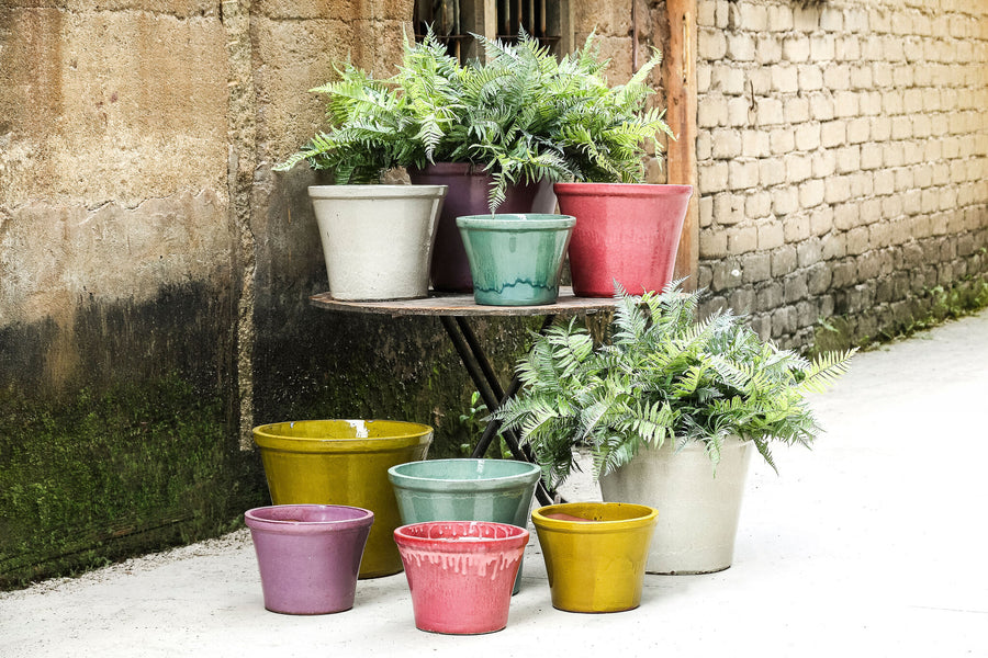 Ilona cream tapered ceramic planter set