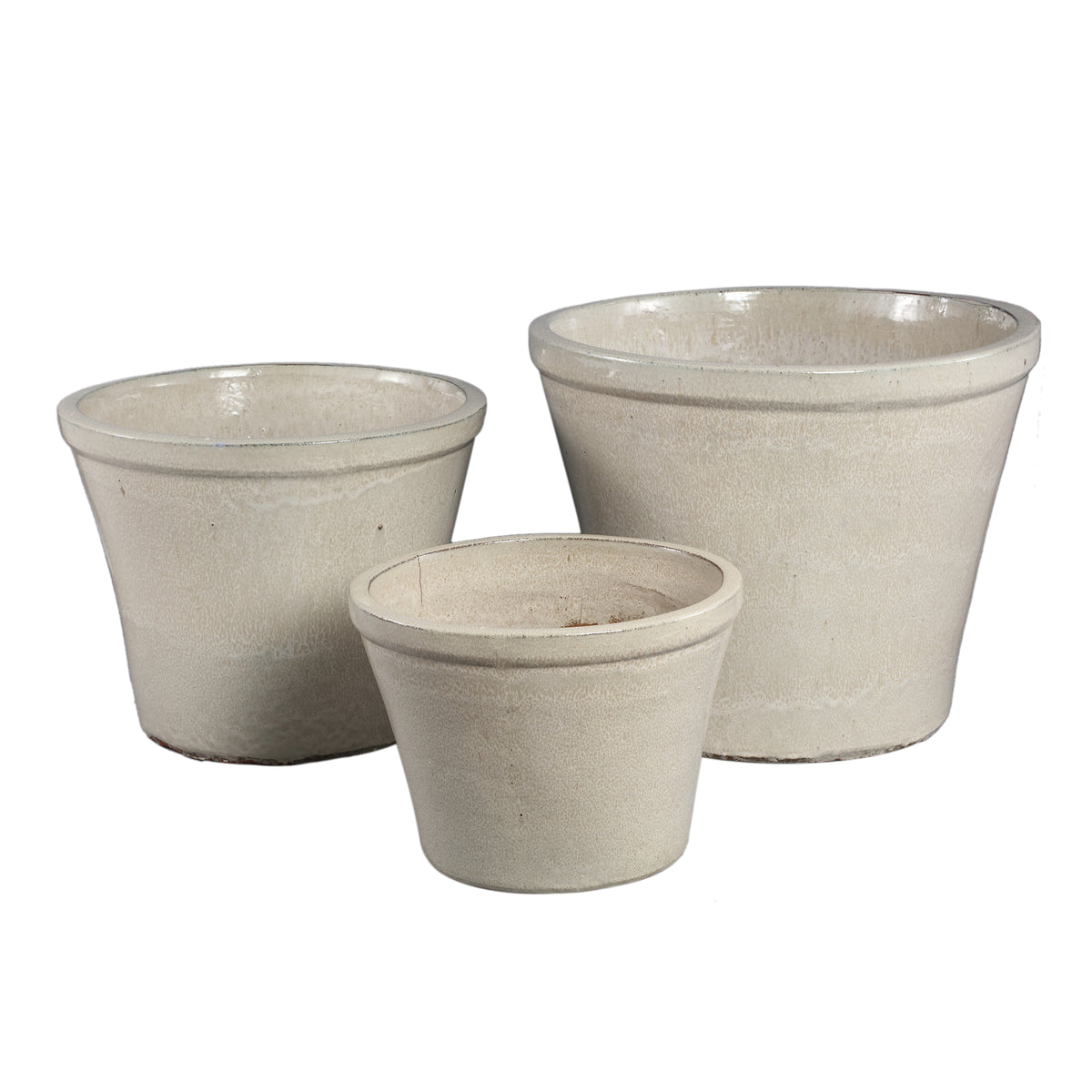 Ilona cream tapered ceramic planter set