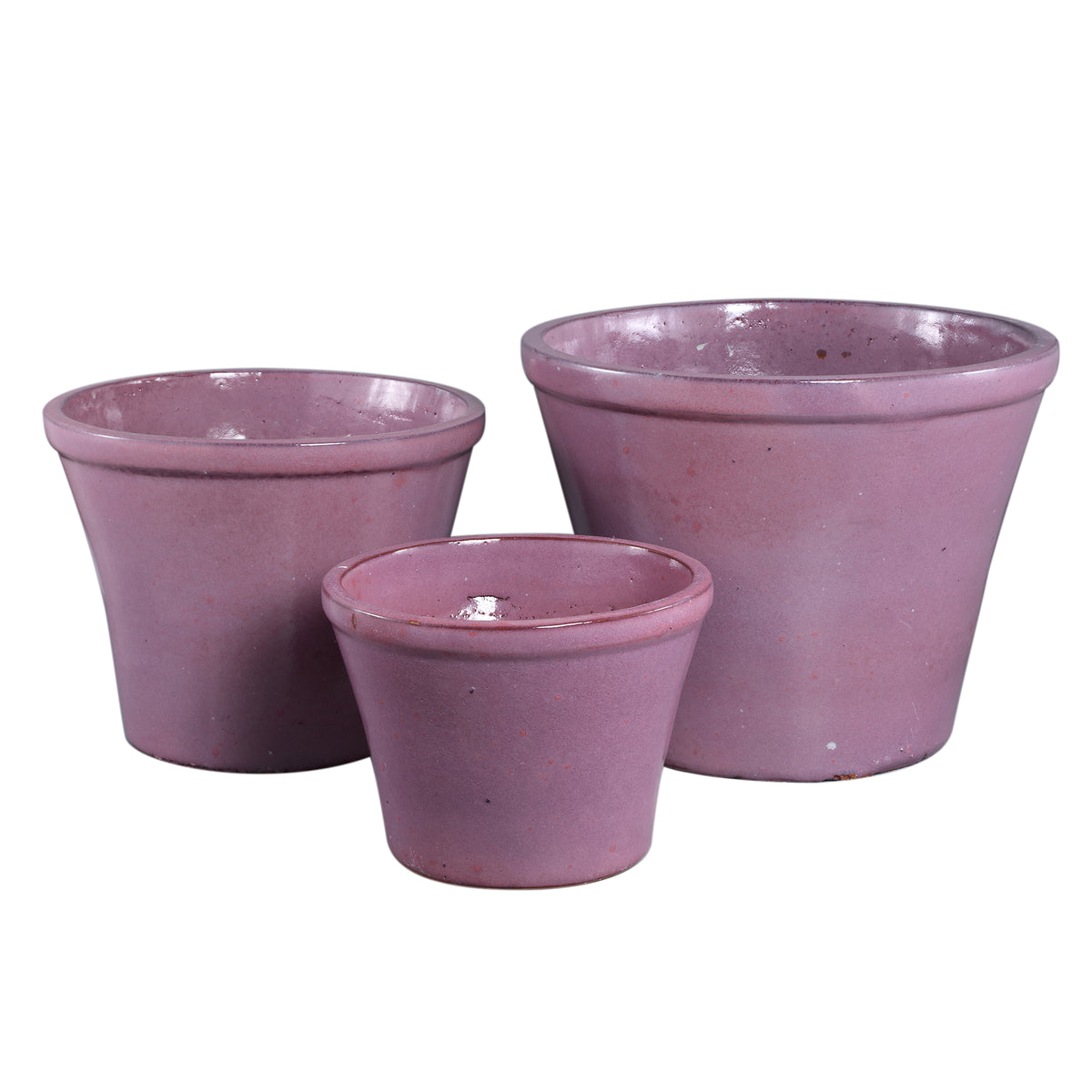 Ilona lilac tapered ceramic planter set