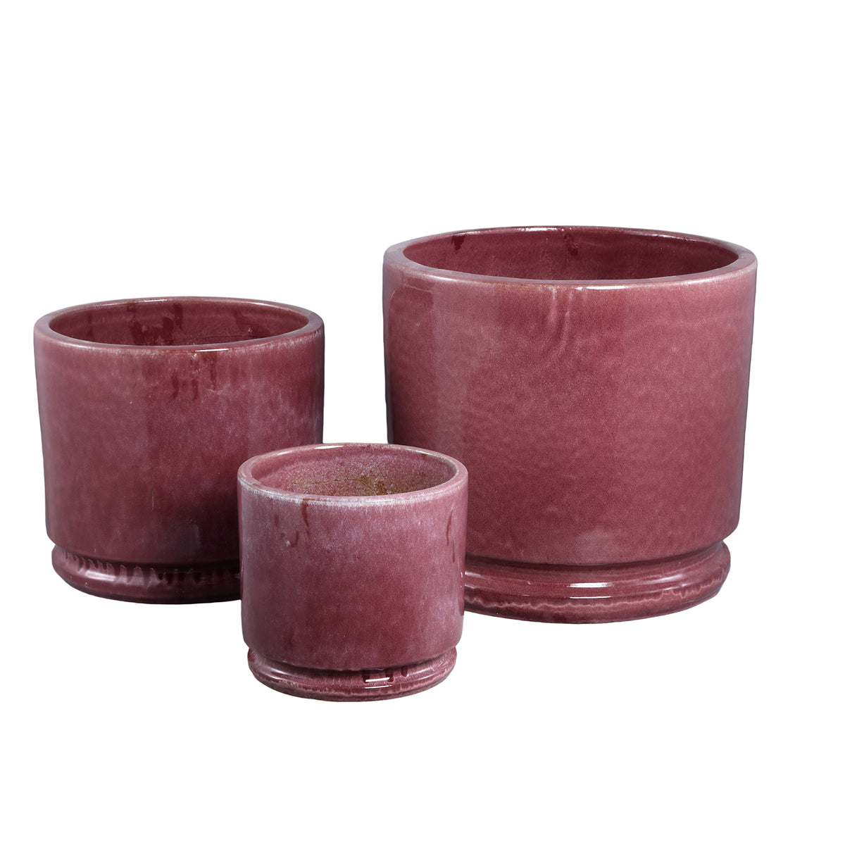 Madsen bordeaux ceramic planter, low