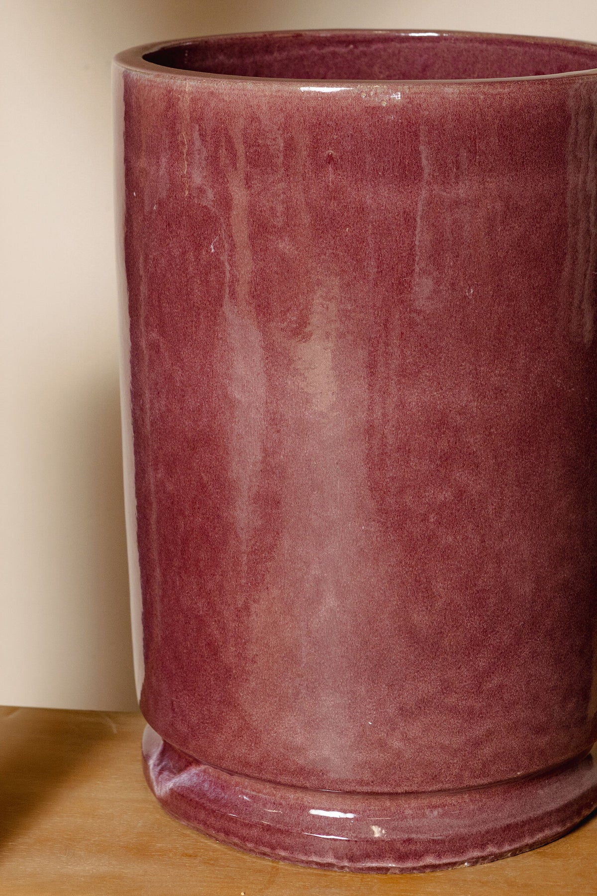 Madsen bordeaux ceramic planter, high