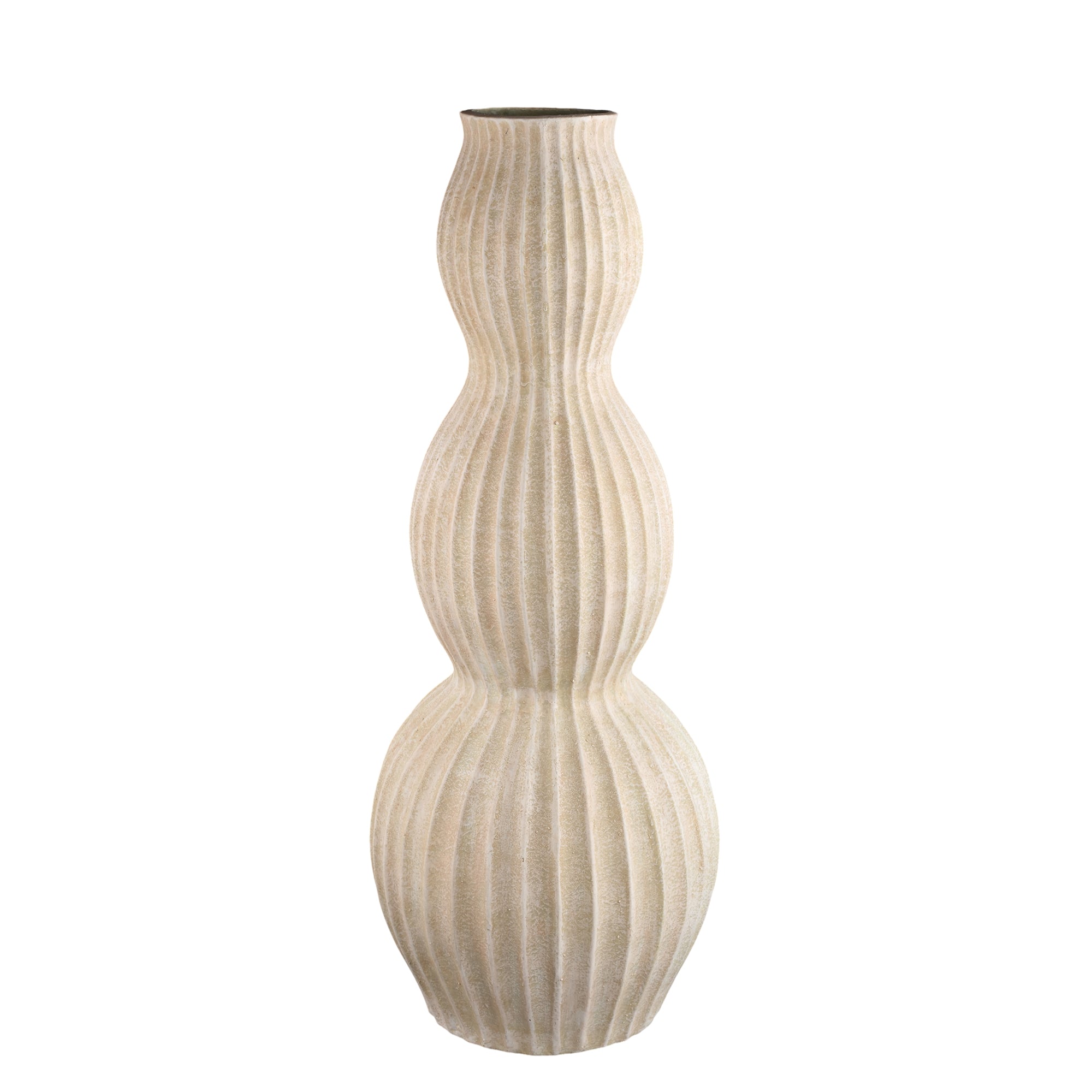 Diede cream ribbed tall floor vase