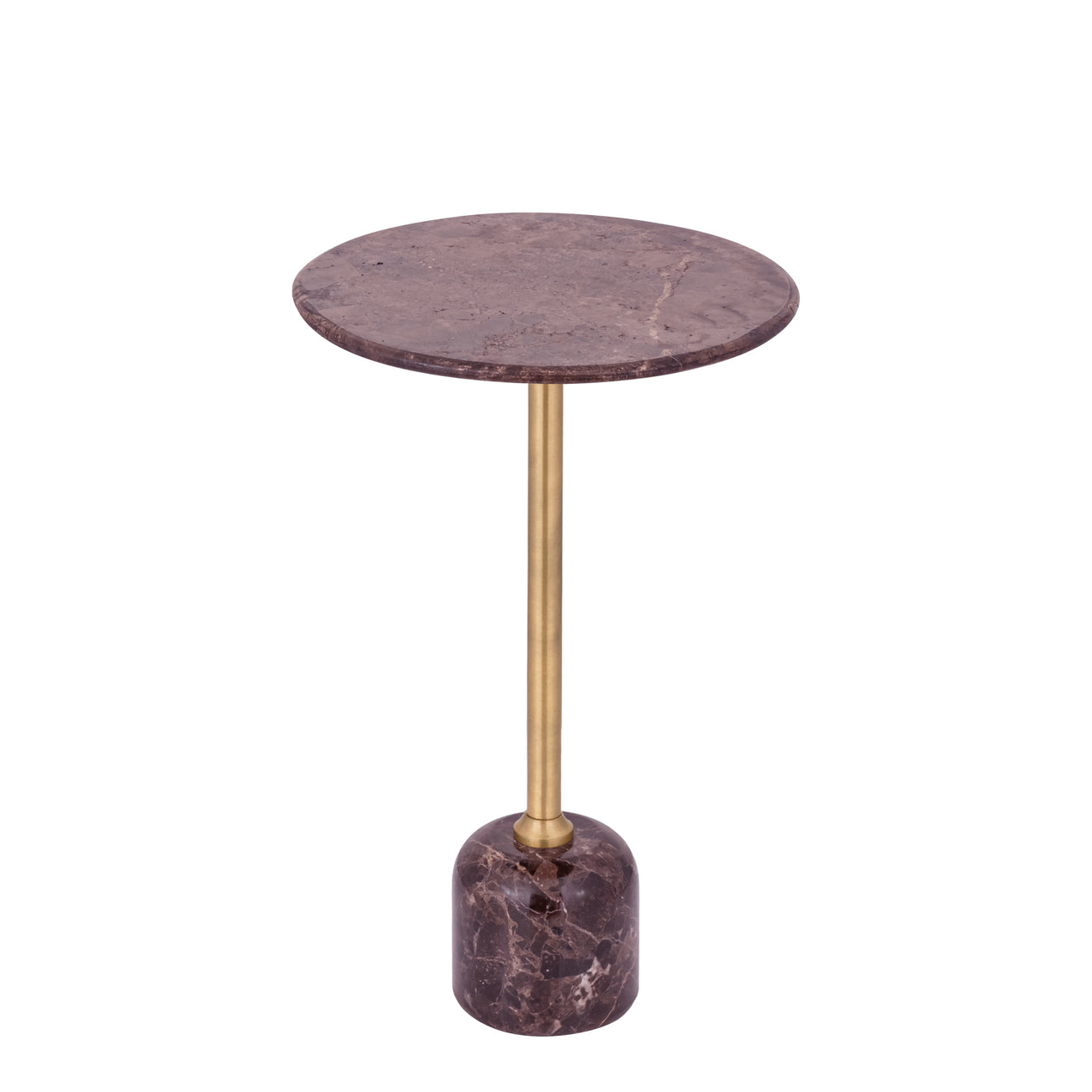 Jari dark brown marble ball base side table
