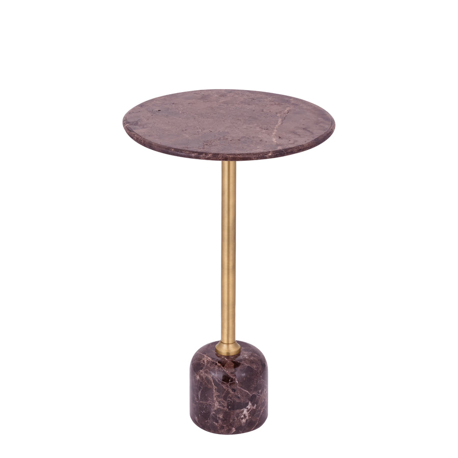 Jari dark brown marble ball base side table