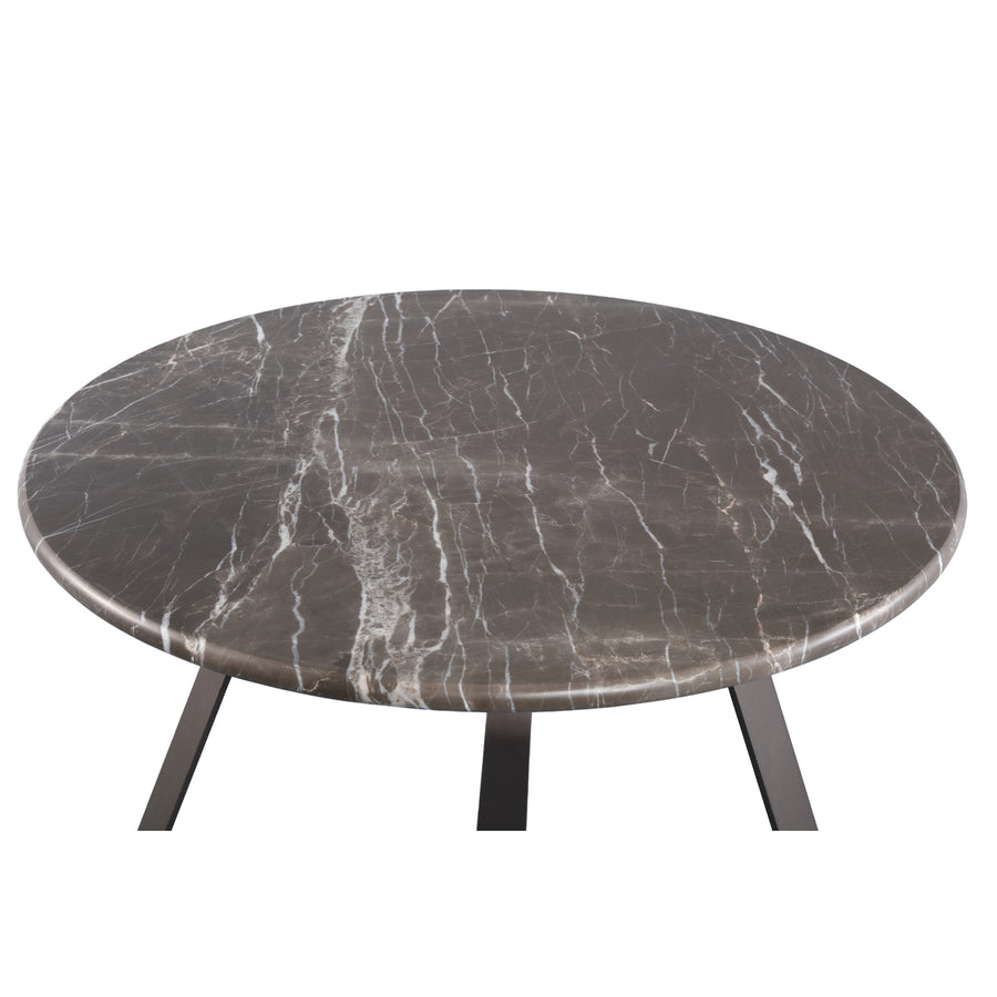 Kae dark brown marble coffee table with iron legs