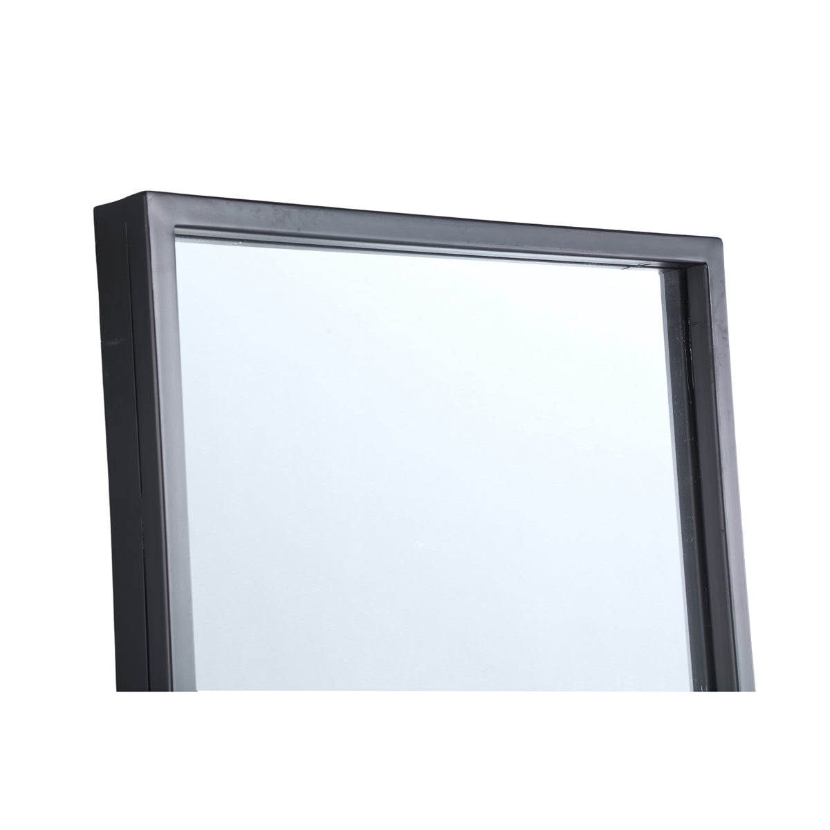 Gracy black rectangular mirror, clear glass