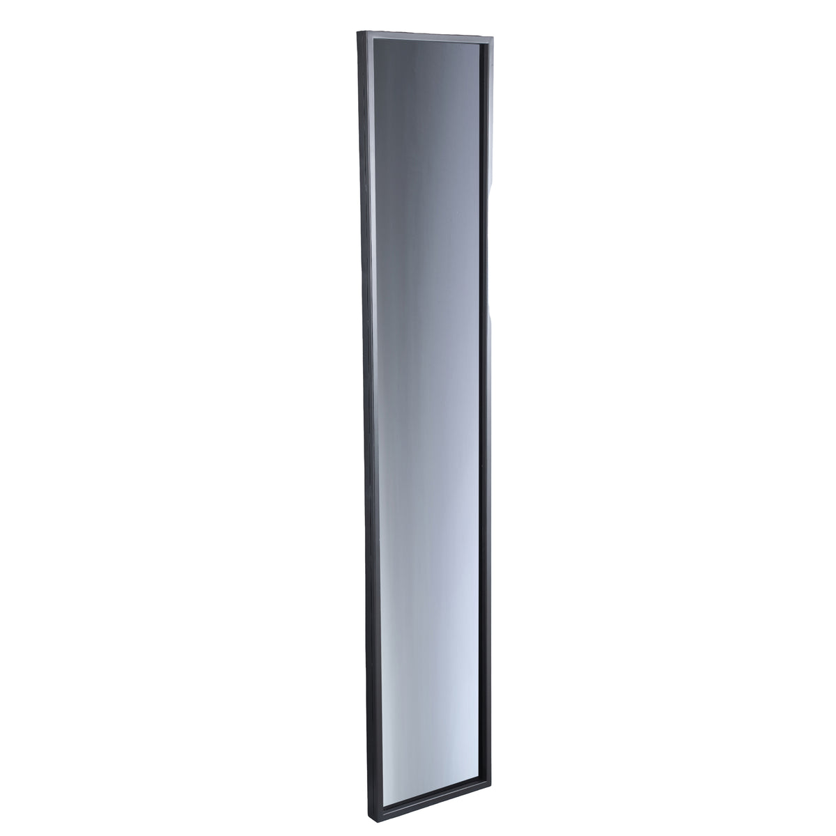 Gracy black rectangular mirror, smoked grey glass