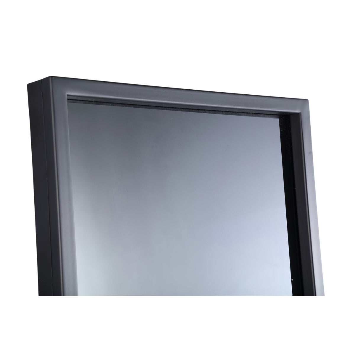 Gracy black rectangular mirror, smoked grey glass
