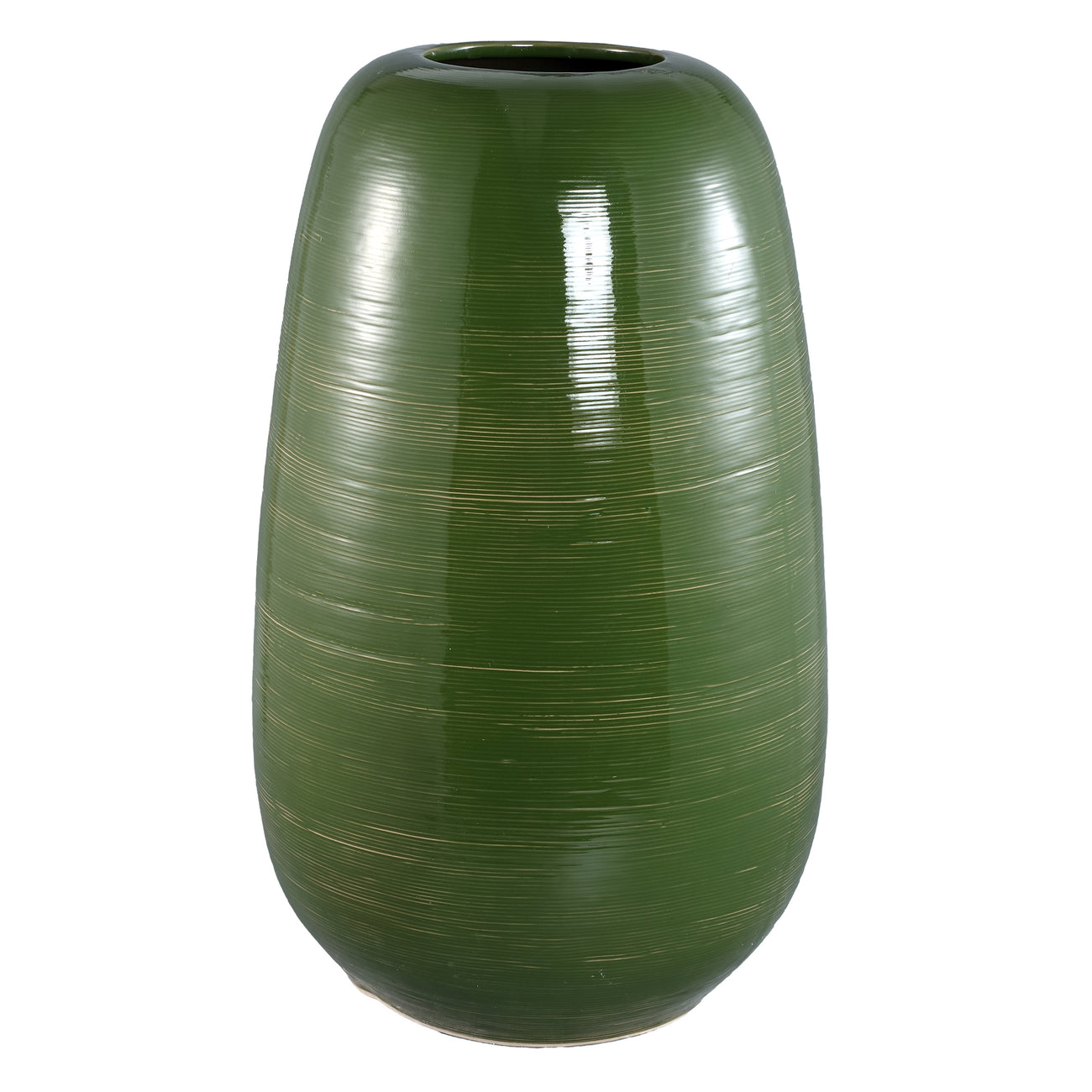 Mavric green fine-line ceramic vase XL