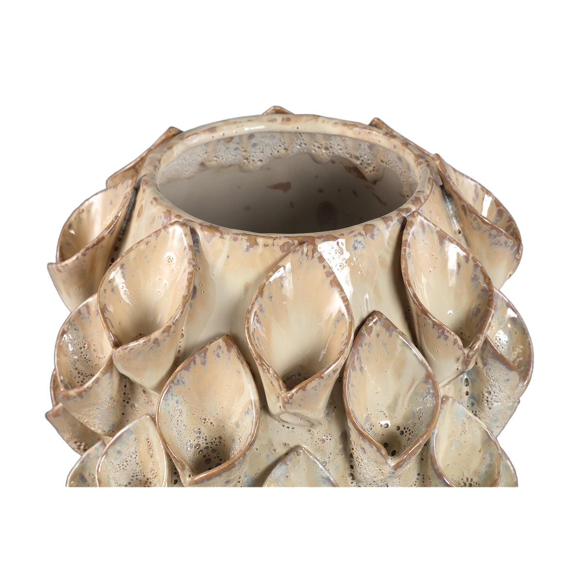 Mansel cream shaped ceramic vase, tall