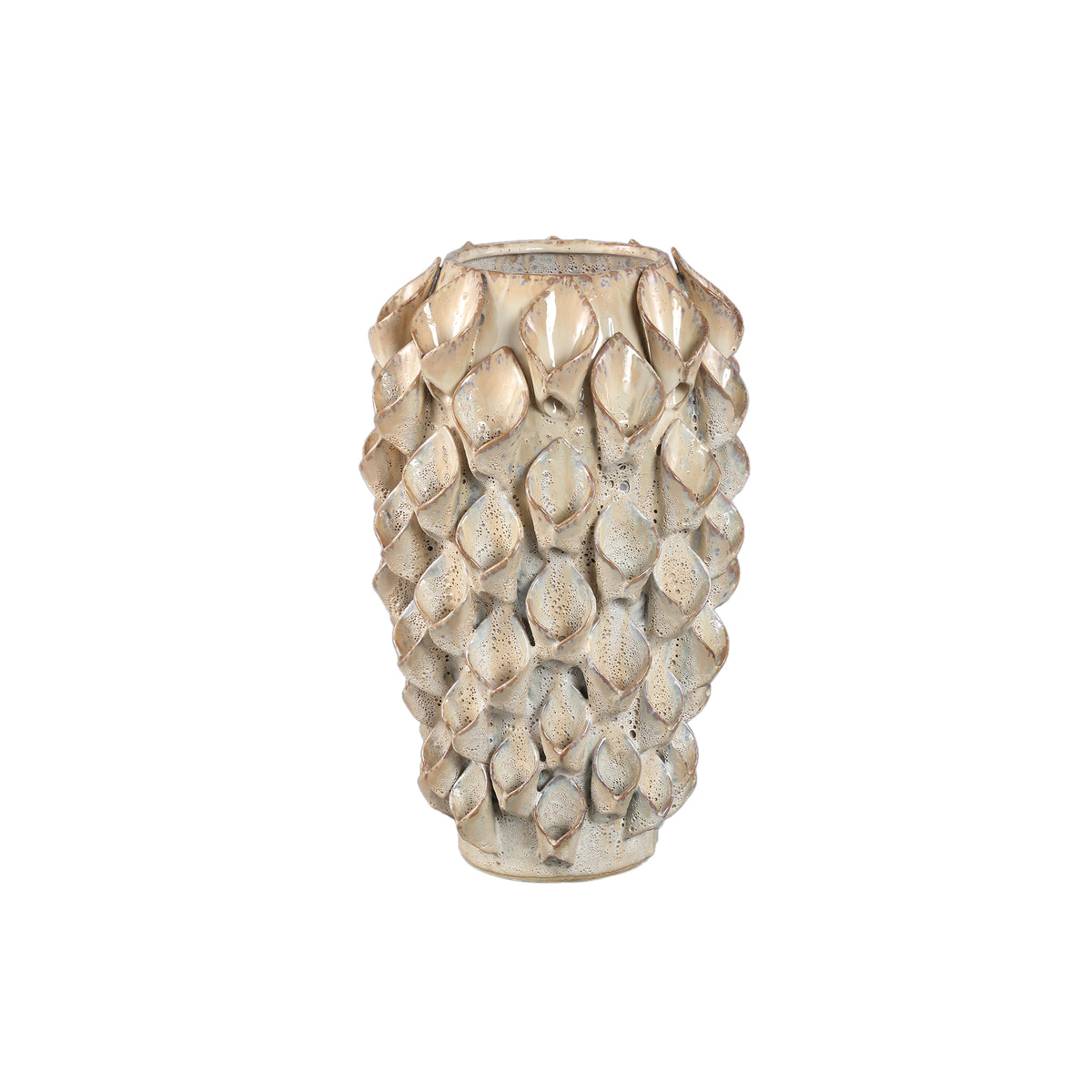 Mansel cream shaped ceramic vase, tall